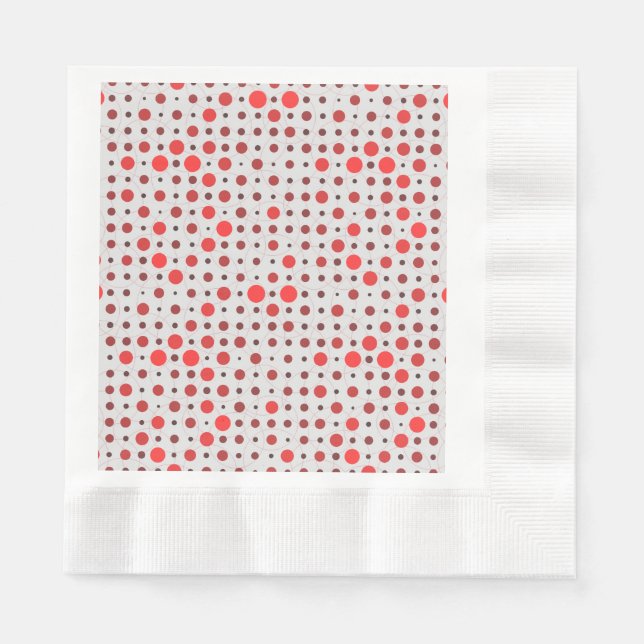 Serviette En Papier Polka Dot 01A.Bac rouge BG (Devant)