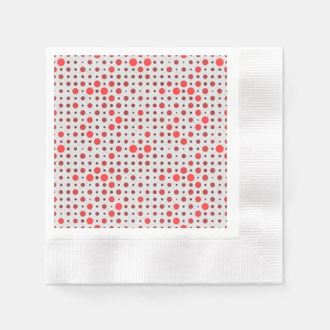 Serviette En Papier Polka Dot 01A.Bac rouge BG (Devant)