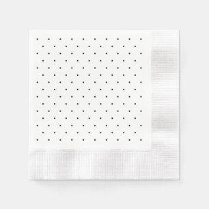 Serviette En Papier Polka Dot noir et blanc Personnalisé
