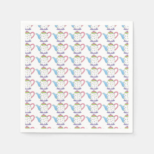 Serviette En Papier Polka Dot Teapot Après-Midi Tea Party Fête des mar