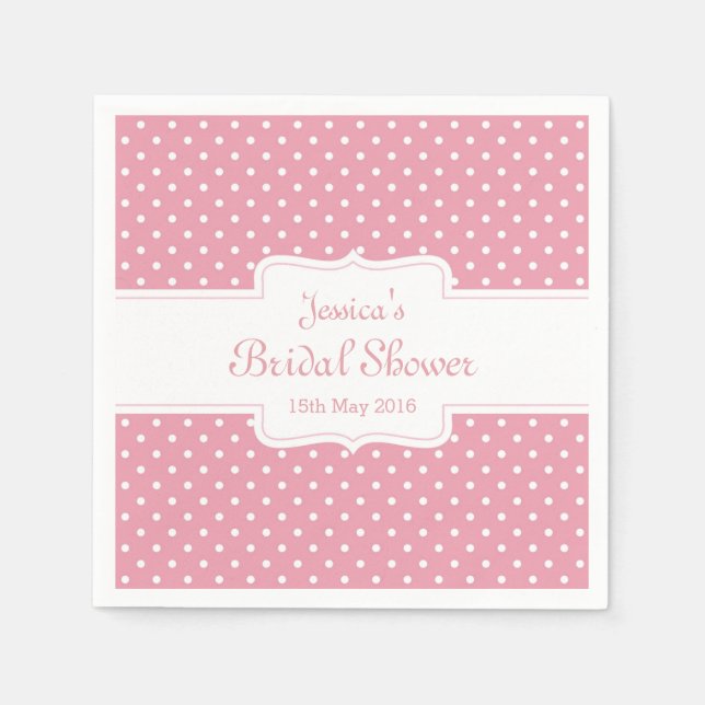 Serviette En Papier Polka dots on pink (Devant)