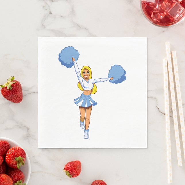 Serviette En Papier Pom-pom girl Avec Pom Pom Bleu (Créateur téléchargé)