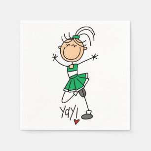 Serviette En Papier Pom-pom girl de la figure bâche verte