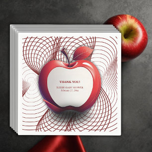 Serviette En Papier Pomme 3D de notre oeil Baby shower géométrique