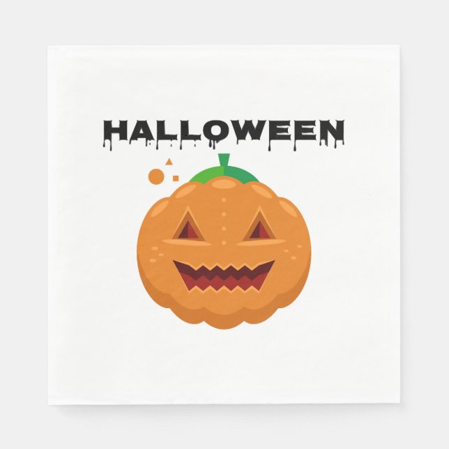 Serviette En Papier pomme d'halloween (Devant)