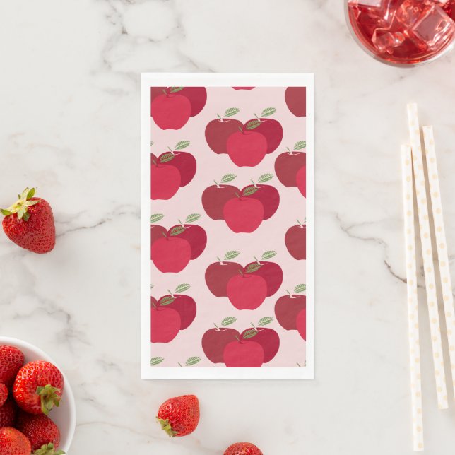 Serviette En Papier Pomme Motif serviette d'hôte Napkin pour les événe (En situation)