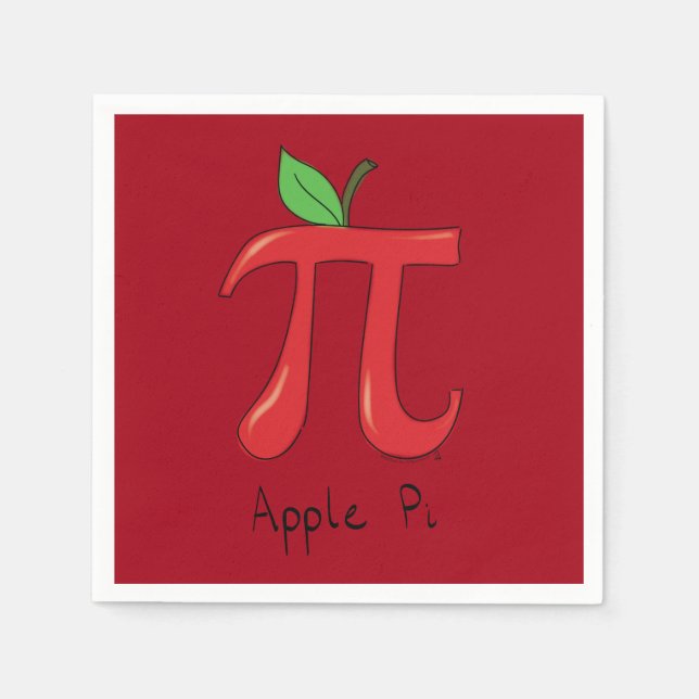 Serviette En Papier Pomme Pi Cute Math Pi Jour Partie Napkins (Devant)