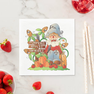 Serviette En Papier Pommes citrouilles Hayrides Napkins