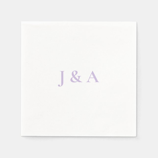 Serviette En Papier Pommes Initiales Mariage Napkin (Devant)