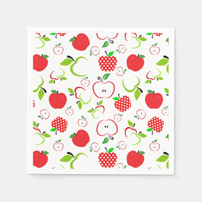 Serviette En Papier Pommes rouges et vertes (Devant)
