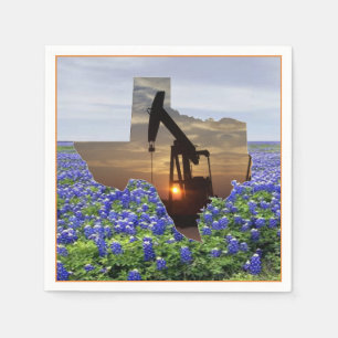 Serviette En Papier Pompe à huile Jack du Texas au coucher du soleil