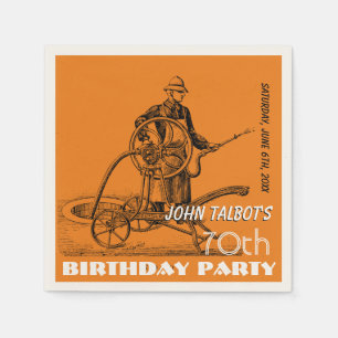 Serviette En Papier Pompier arroseur 70e Anniversaire Papier de fête N