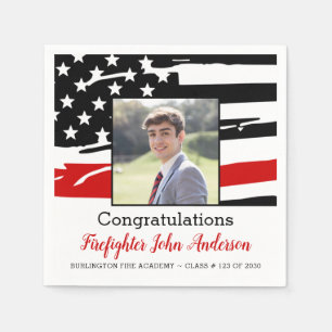 Serviette En Papier Pompier Photo Mince Red Line Graduation
