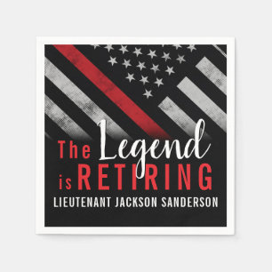 Serviette En Papier Pompier Retraite Red Line Flag