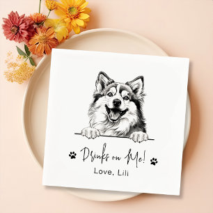 Serviette En Papier Pomsky Chien Boissons Personnalisées Sur Moi
