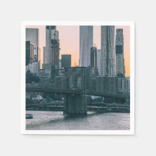 Serviette En Papier Pont de Brooklyn et centre-ville de Manhattan New