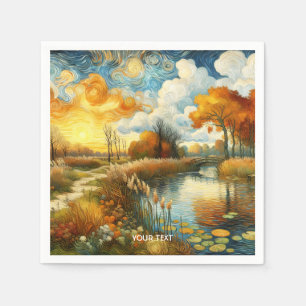 Serviette En Papier Pont des nuages de la rivière Cute Imaginaire
