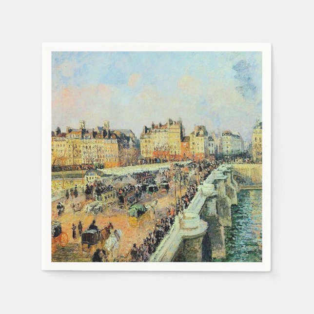 Serviette En Papier Pont Neuf, Après-midi, Sunlight Camille Pissarro (Devant)