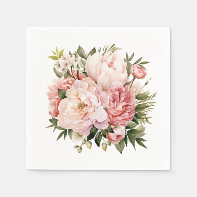 Serviette En Papier Pony rose Floral (Devant)