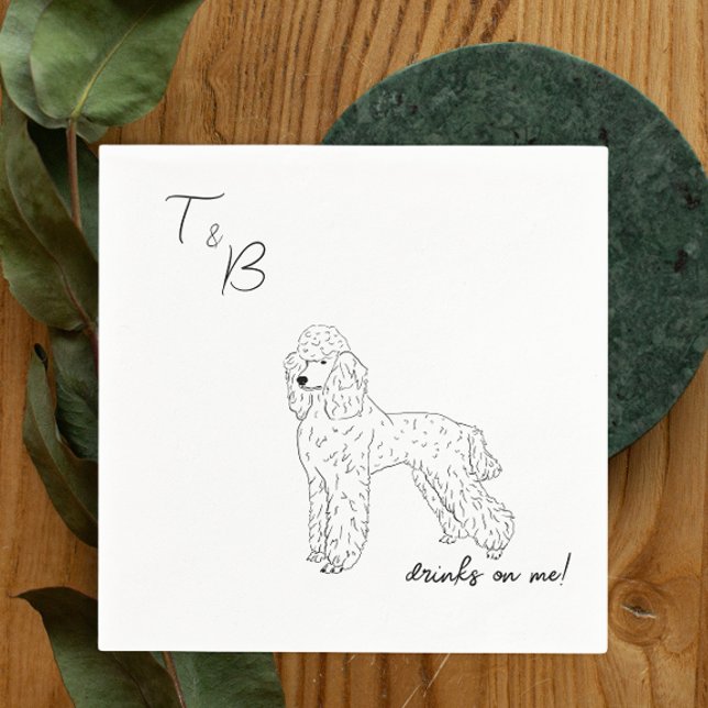 Serviette En Papier Poodle chien Mariage Cocktail Napkins (Créateur téléchargé)