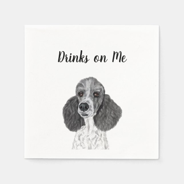 Serviette En Papier Poodle Cocktail Napkins (Devant)