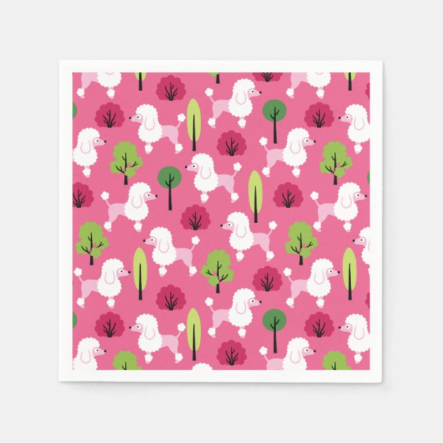Serviette En Papier Poodle dans le parc (Devant)