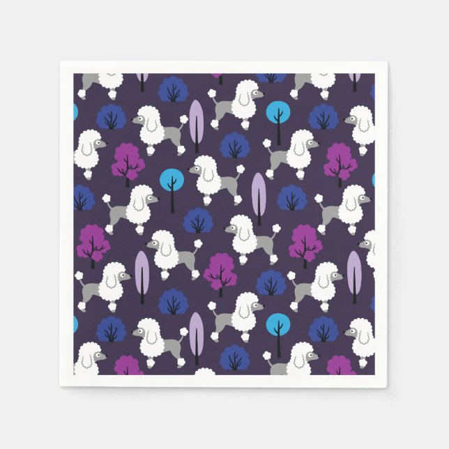 Serviette En Papier Poodle dans le parc (Devant)