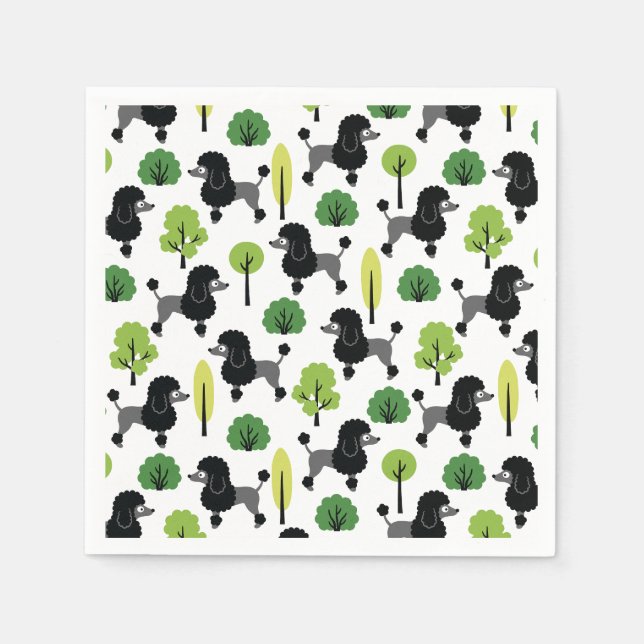 Serviette En Papier Poodle dans le parc (Devant)