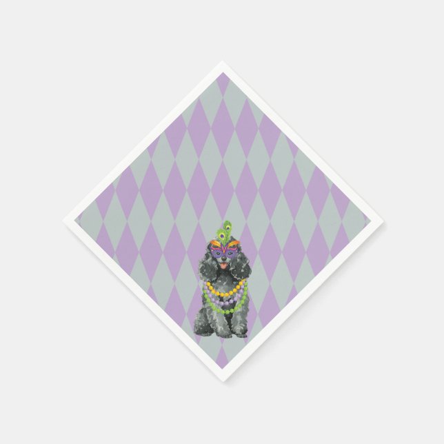 Serviette En Papier Poodle de Jouet Mardi Gras (Coin)