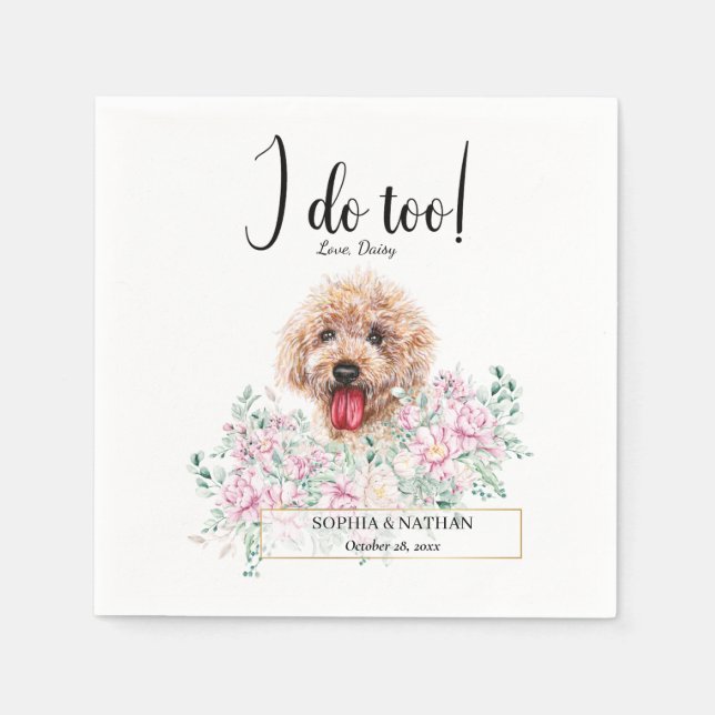 Serviette En Papier Poodle Doodle Mariage Cocktail Napkins (Devant)