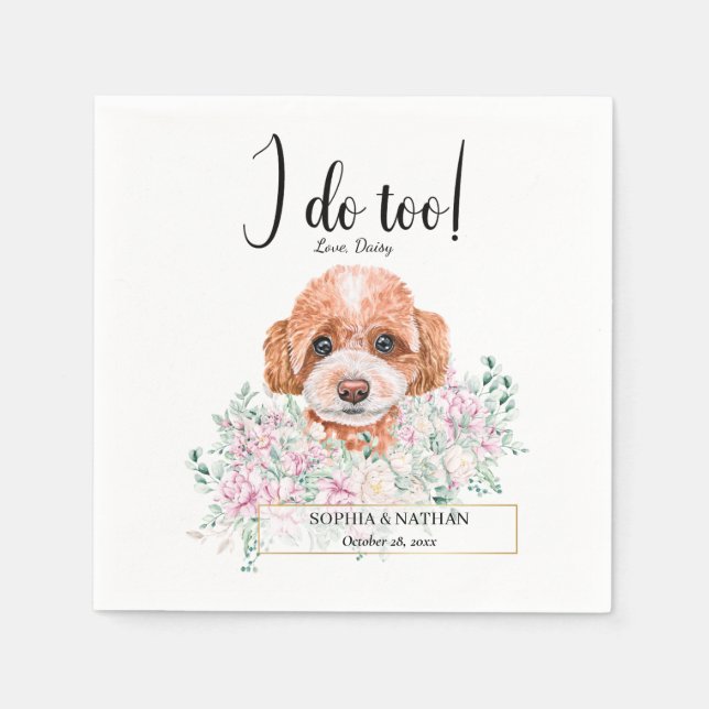 Serviette En Papier Poodle Doodle Mariage Cocktail Napkins (Devant)