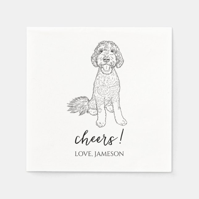 Serviette En Papier Poodle Goldendoodle Labradoodle.Mariage de chien N (Devant)