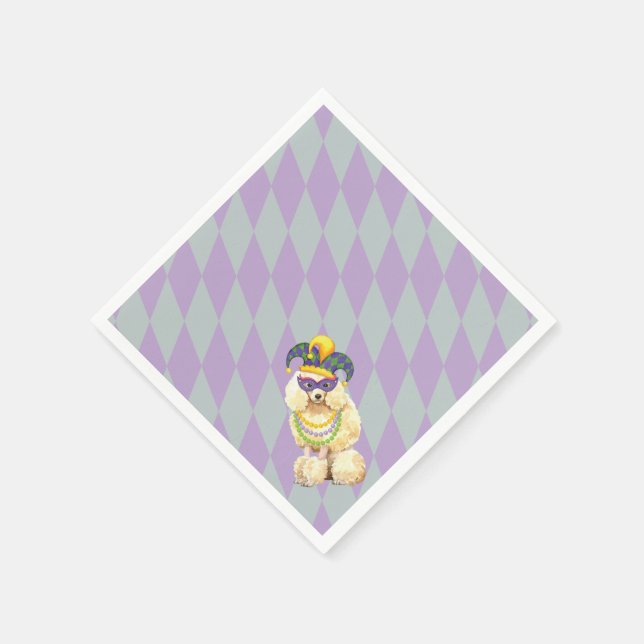 Serviette En Papier Poodle miniature Mardi Gras (Coin)