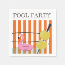 Pool Party Flamant rose flottante Cocktail serviet