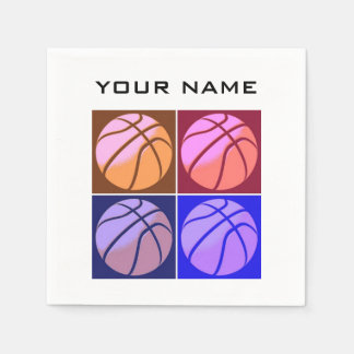 Serviette En Papier Pop Art Basketball Votre nom