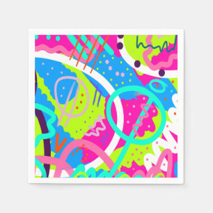 Serviette En Papier Pop Art Coloré Funky