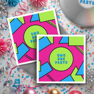Serviette En Papier Pop Art coloré Retro Y2K Party Napkins