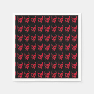 Serviette En Papier Pop Art crâne noir et rouge
