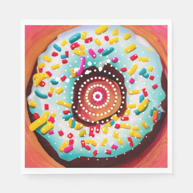 Serviette En Papier Pop Art Donut (Devant)