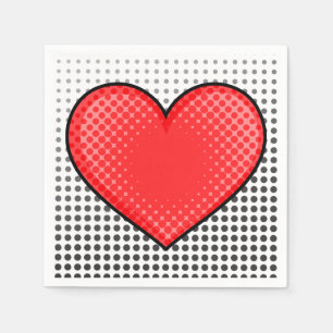 Serviette En Papier Pop Art Heart