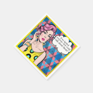 Serviette En Papier Pop Art Humour Cocktail Napkin