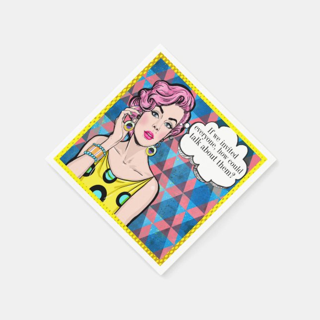 Serviette En Papier Pop Art Humour Cocktail Napkin (Coin)