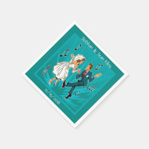 Serviette En Papier Pop Art Mariage Couple Dancing Cocktail Napkins