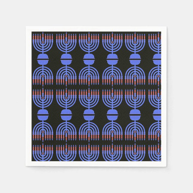 Serviette En Papier Pop Art Menorah Napkins (Devant)