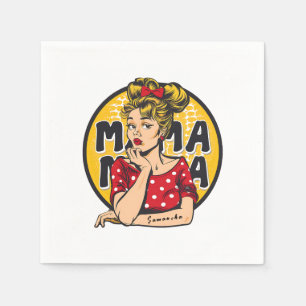 Serviette En Papier Pop Art Retro Personnalisé (4)