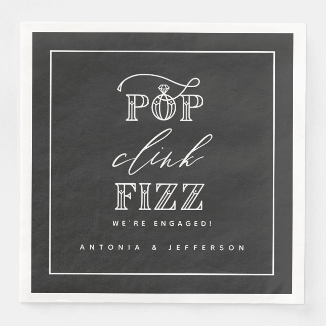 Serviette En Papier Pop clink fizz fiz fidélité serviettes (Devant)