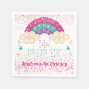 Serviette En Papier Pop It Anniversaire Rainbow Personnalisé