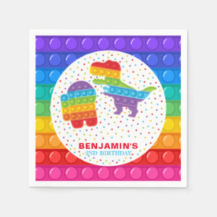 Serviette En Papier Pop It Boy Anniversaire Personnalisé Coloré