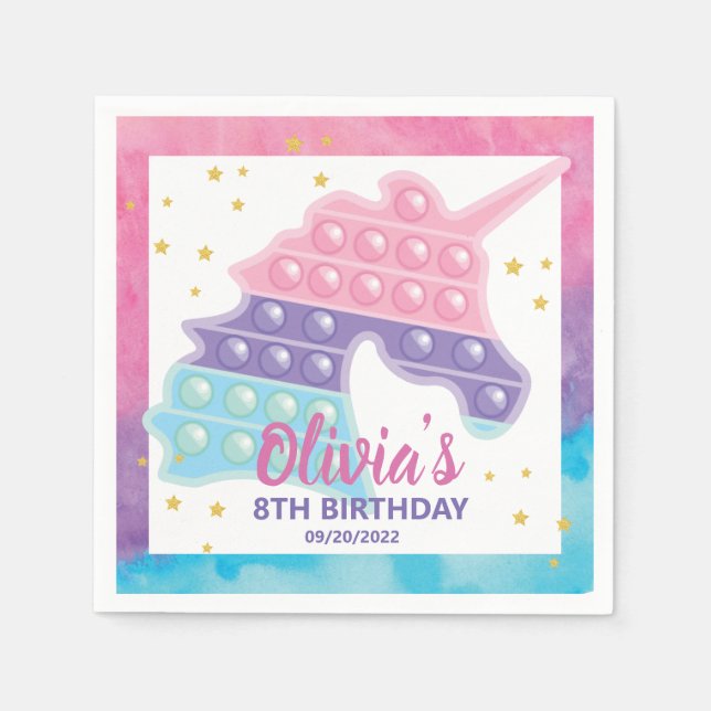 Serviette En Papier Pop It Fidget fête d'anniversaire (Devant)