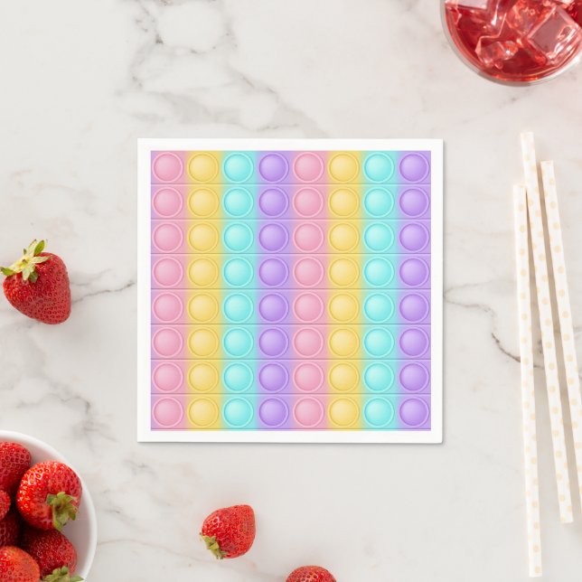 Serviette En Papier Pop It Motif Pastel Anniversaire  (En situation)